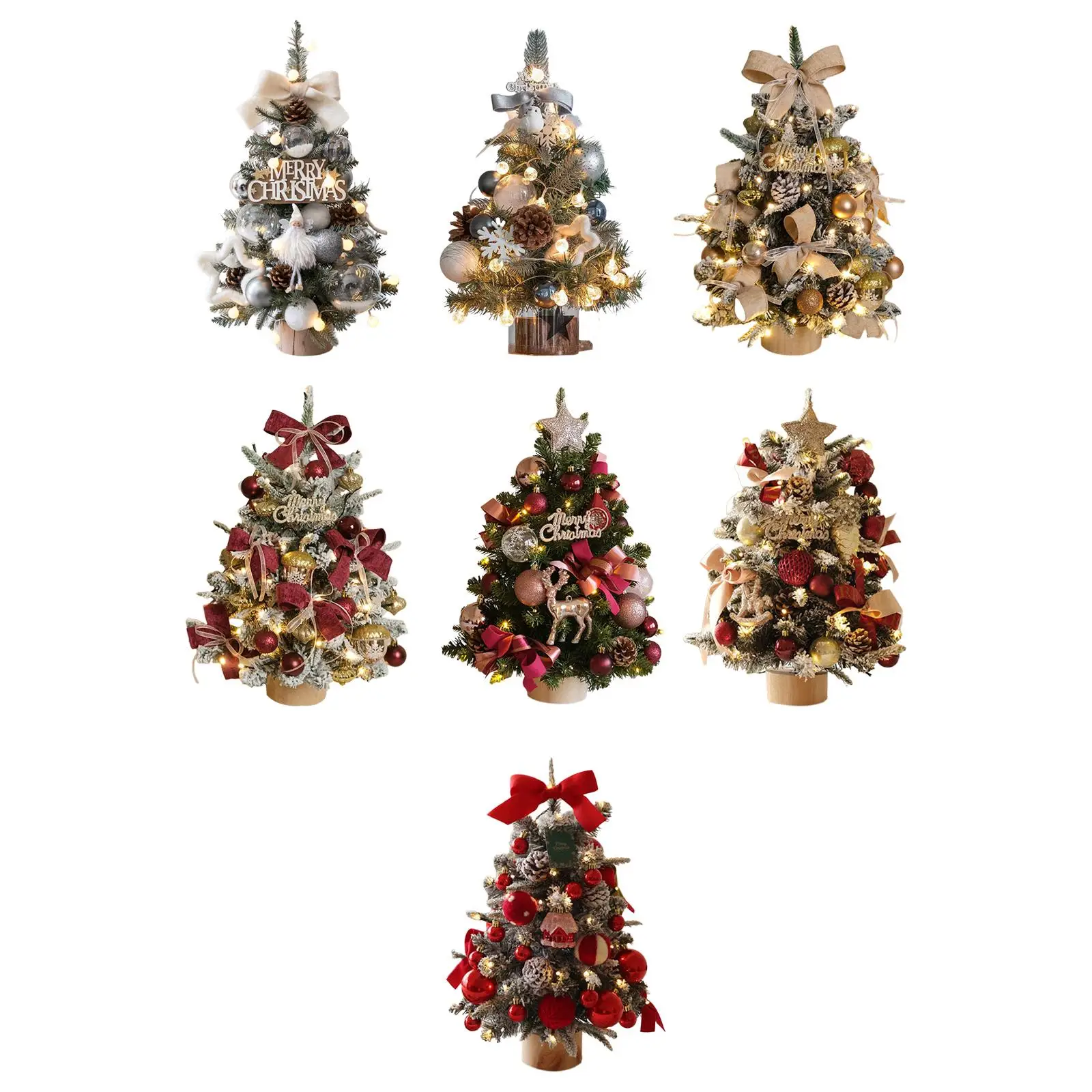 

Tabletop Christmas Tree Gifts Simulation Christmas Ornament Crafts Warm LED Decor for Bars Party Supplies Festival Room Table