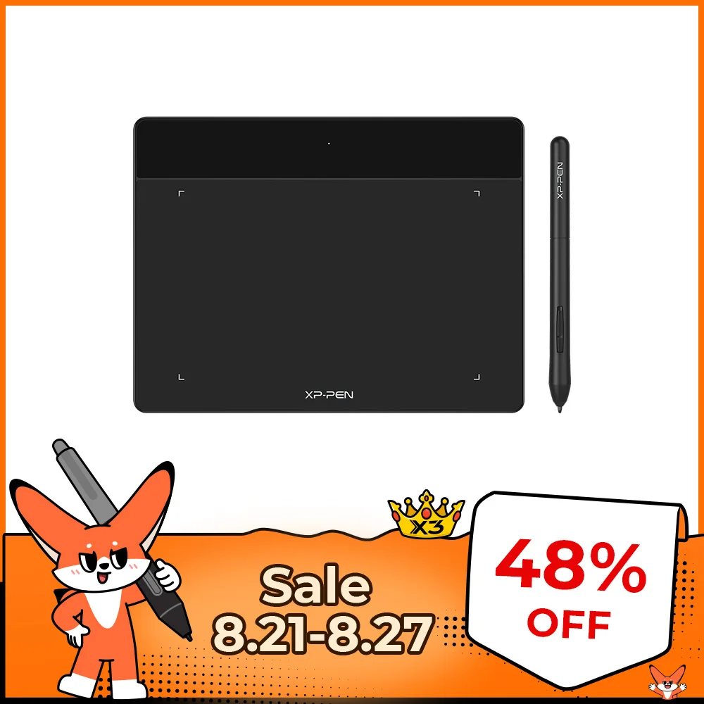 

XPPen Deco Fun S 6.3*4 inch Graphic Tablet Digital Drawing Pen Tablet Battery-free 8192 levels Tilt Support Android Mac Windows