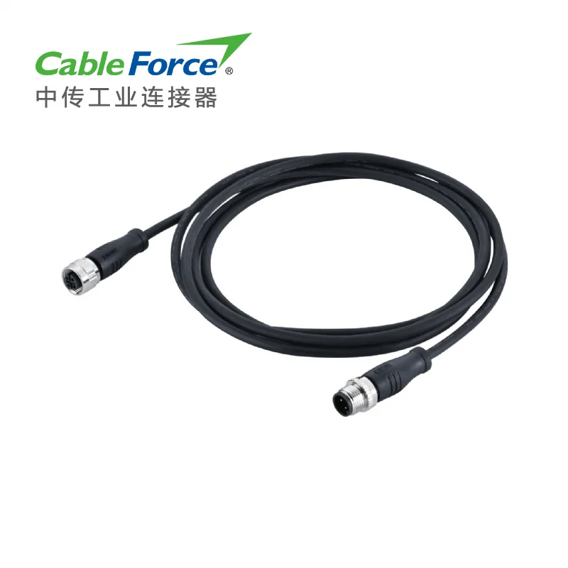 Фото Кабель M12 A-Code 17-контактный, гнездовой, 360 градусов, в оплетке, 17x26AWG PUR, для буксируемых кабельных цепей, 5 млн. циклов протяжения, 3 м №4