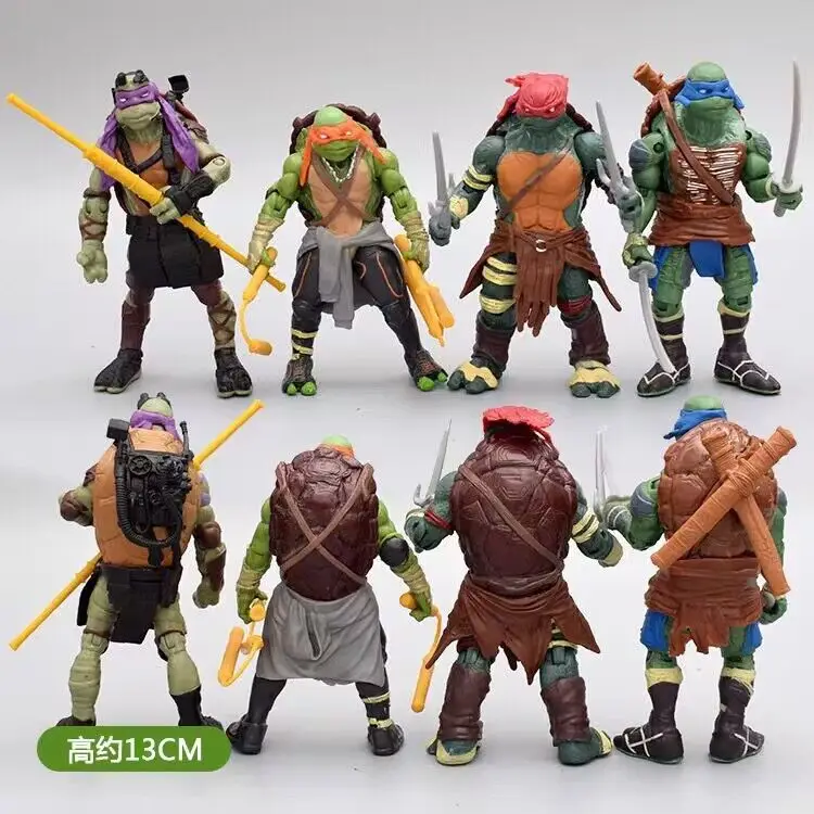 

Ninja Turtles Japanese Anime Movie Cartoon Leo Raph Mikey Movable Model Toy Action Figure Armor Weapon for Kid Boy Birthday Gift