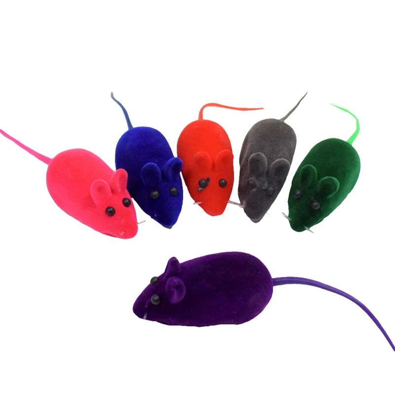 

Cat Toy Flocking Sounding Mouse Plush Rubber Vinyl Mouse Toys For Cats Dogs Interactive Chase Toy Cat Accessories Pet Supplies