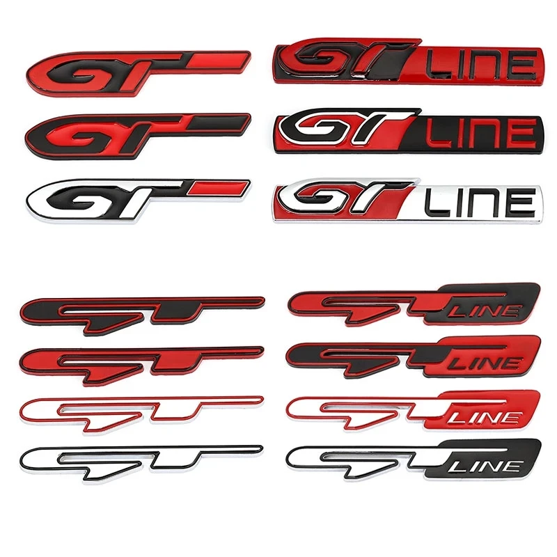 

3D Car Sticker GT Line For Peugeot RCZ 308 508 3008 5008 KIA Forte Optima Picanto Stinger Sorento Renault Clio Grandtour Megane