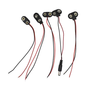 Т-образный I-образный держатель для аккумулятора 9 В, зажим-Соединитель с кабелем 6,51015 см, свинцовый шнур 6F2 2, зажим для аккумулятора