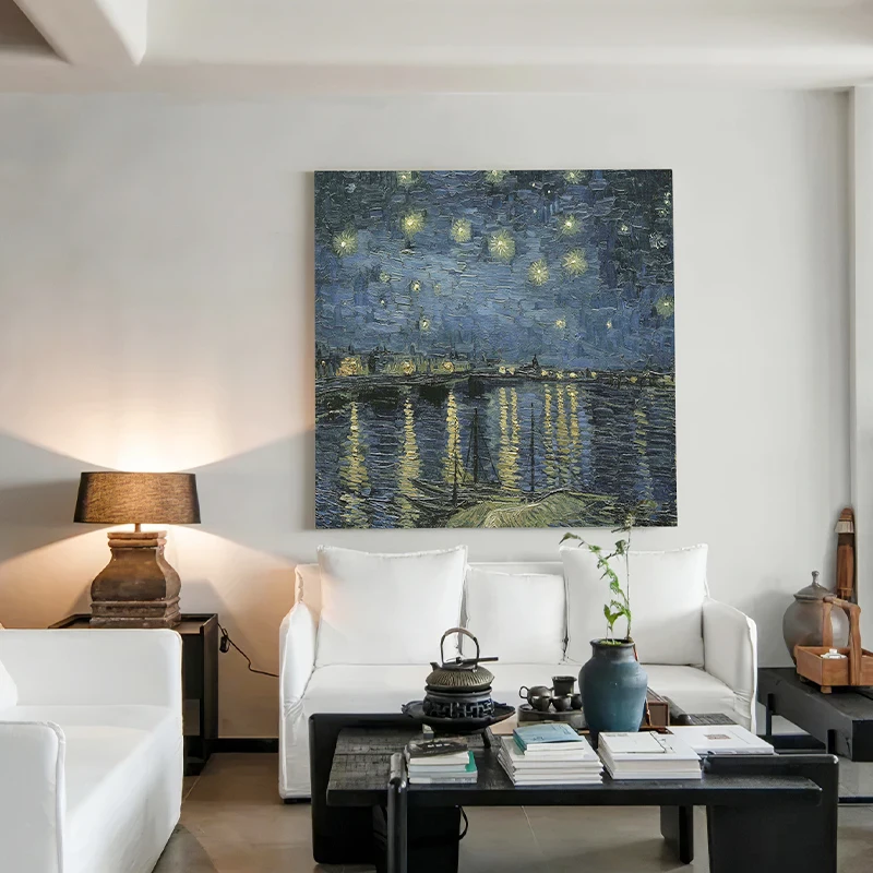 Элегантная синяя галактика настенная картина маслом без рамы водонепроницаемая