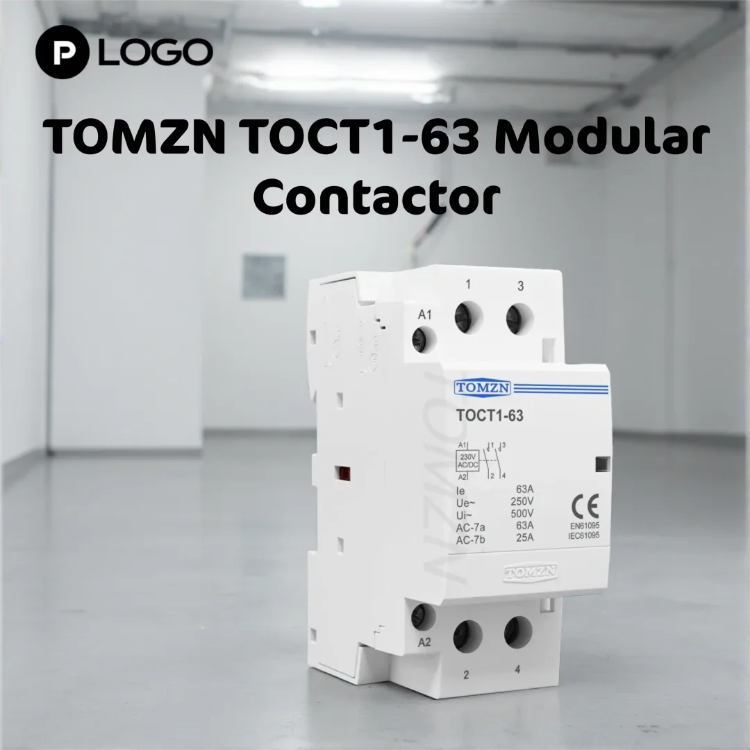 Фото Контактор TOMZN 63A однофазный на DIN-рейку – Управление: AC/DC 24В/110В/230В, Основное напряжение: 230В AC, Контакты: 2НО2НЗ или 1НО1НЗ №1
