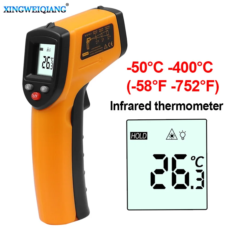 Infrared Thermometer Non Contact  Laser Pyrometer Industrial Digital IR Temperature Meter Point Gun -50~400℃-58~752F