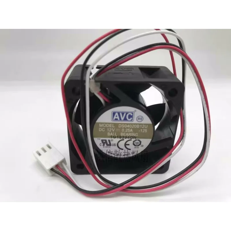 Кулер для процессора AVC DS04020B12U, 3-проводной двухшариковый охлаждающий вентилятор, 12 В постоянного тока, 0,25 А, 40 х40х20 мм, оригинал