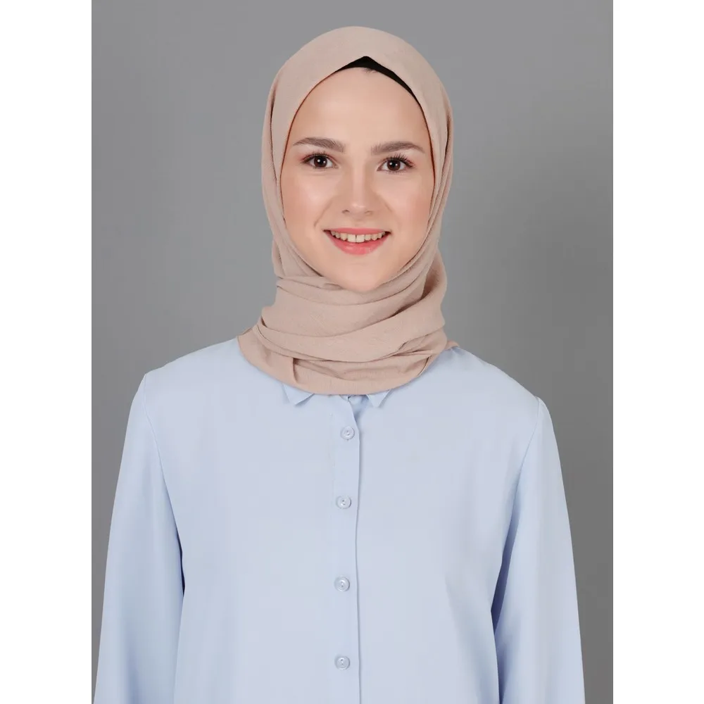 

Креп-шифоновый шарф-молочно-кофейный-дорли