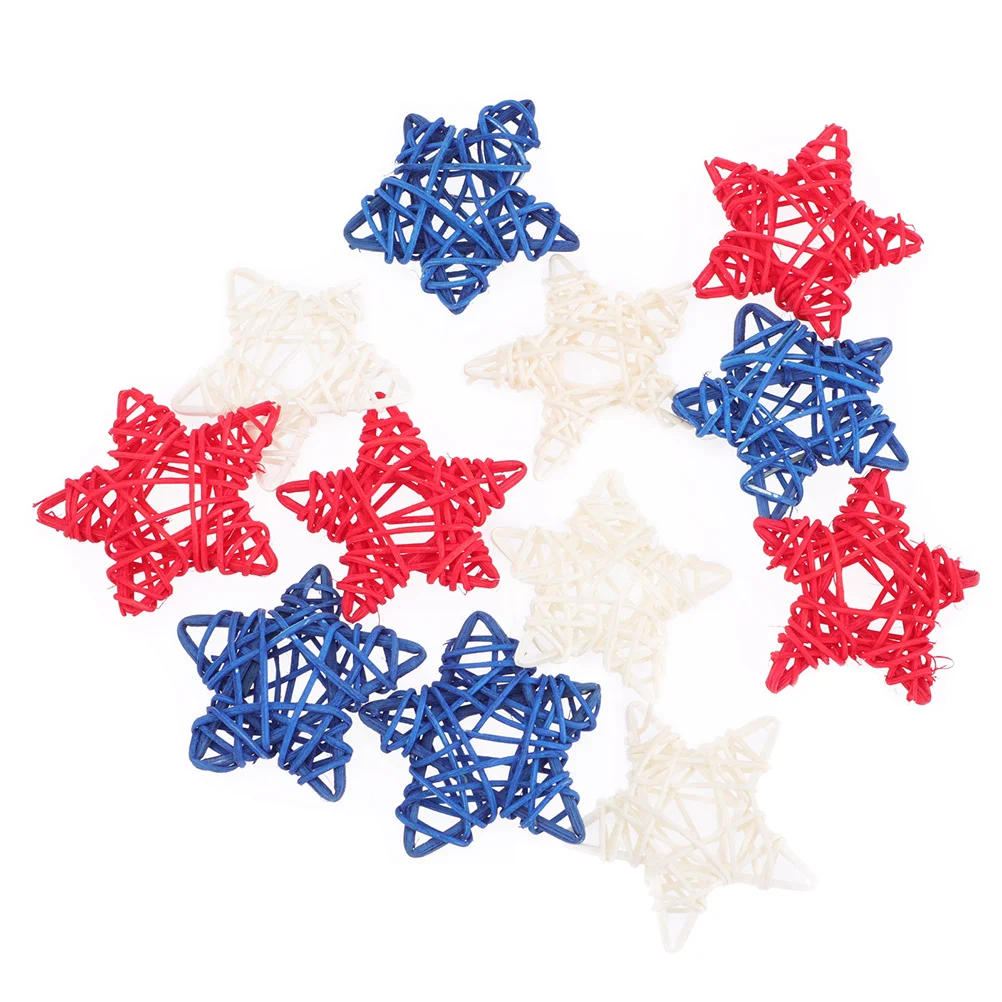 

18pcs Rattan Stars Mini Star Shaped Decorations DIY Star Hanging Ornaments