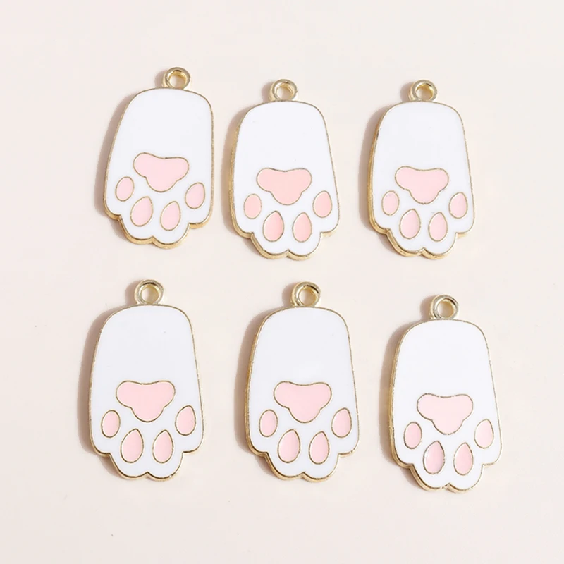 

10pcs Kawaii Cartoon Pink Paw Dog Paw Pendants Charms for Handmade DIY Earrings Bracelets Jewelry Making Accessories