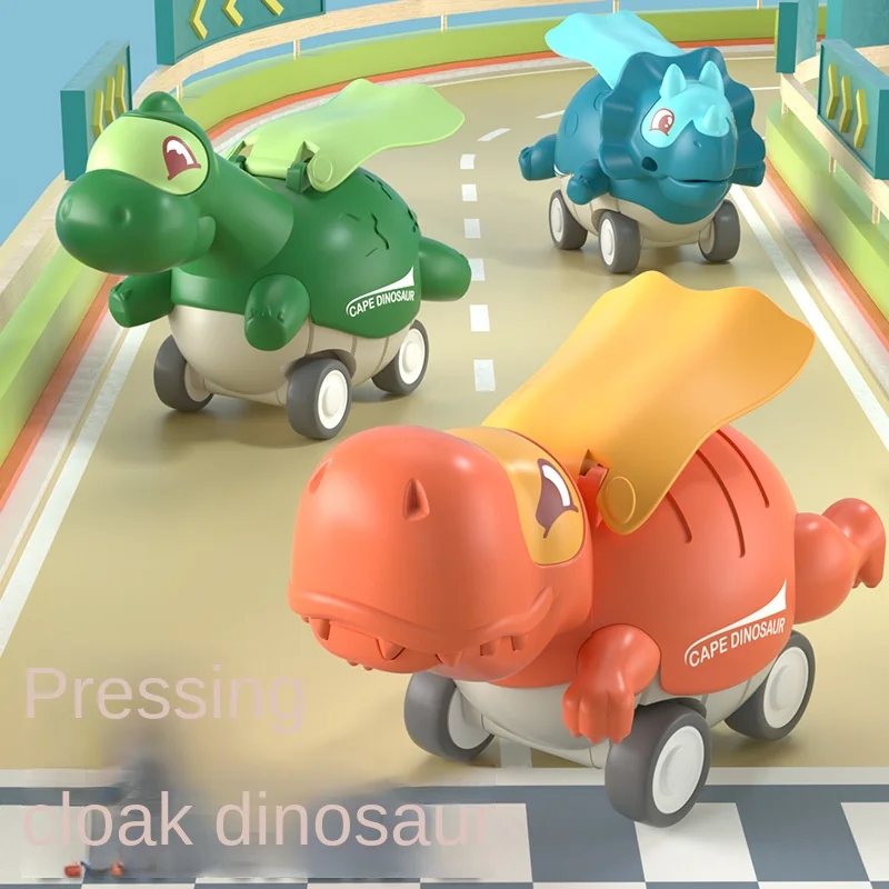 

Children's Toy Car Press Cloak Dinosaur Pull Back Car Children Baby Boy Inertia Car Night Market Toy