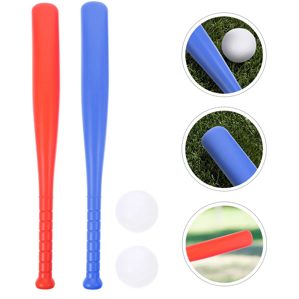 

2 Sets Baseball Toy Funny Bat Toddler Playset Outdoor Gift Training Children Plastic Yard Toys