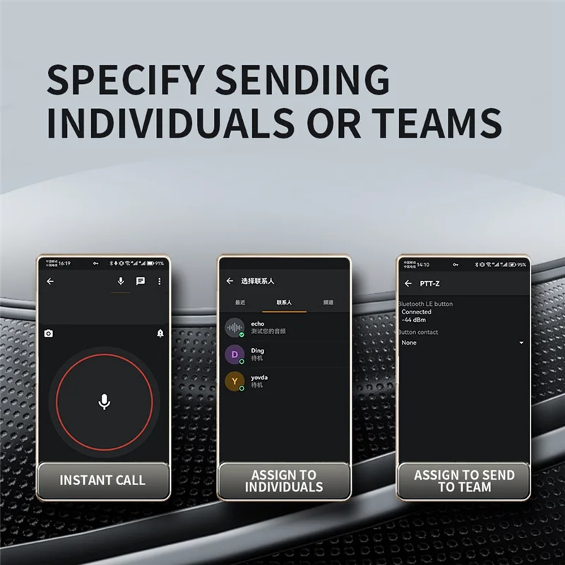 Беспроводная кнопка управления Bluetooth PTTT Walkie Talkie с регулируемым ремешком для