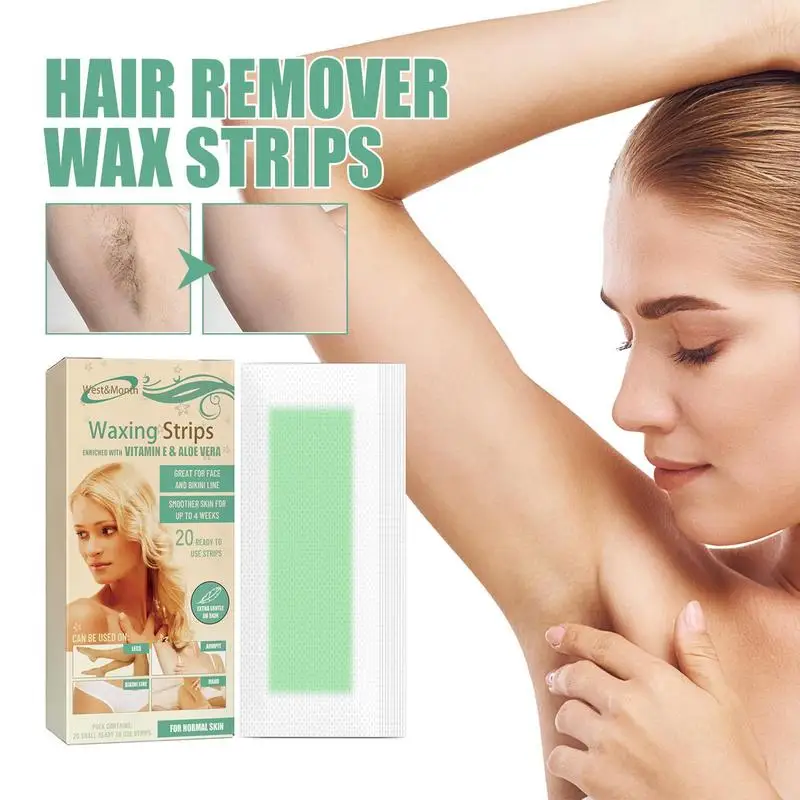 

Wax Strips For Hair Removal | Wax Paper Hair Removal Kit | Home Waxing Kit Quick Remove Hair 20 Counts Wax Strip Paper For Face