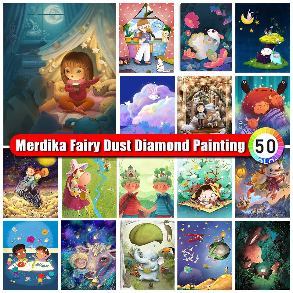 Merdika картина из страз Фея пыль Милая мозаика полная круглая вышивка крестиком