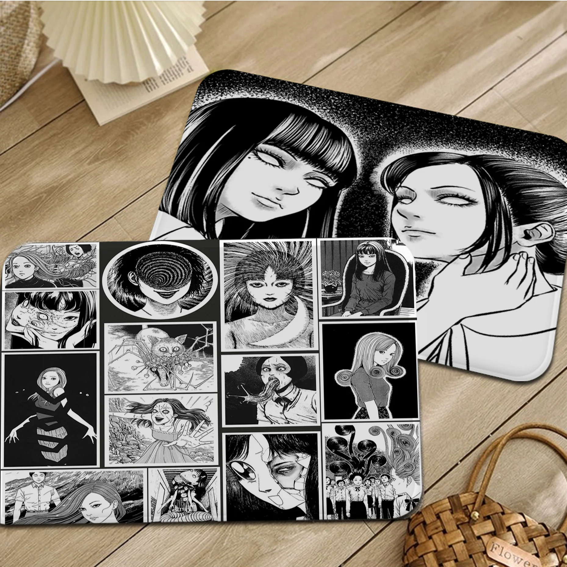 

Japanese Horror Anime Floor Mat Entrance Door Mat Nordic Style Home Doormat Bathroom-Toilet Mats Bedroom Hotel Decor Mat