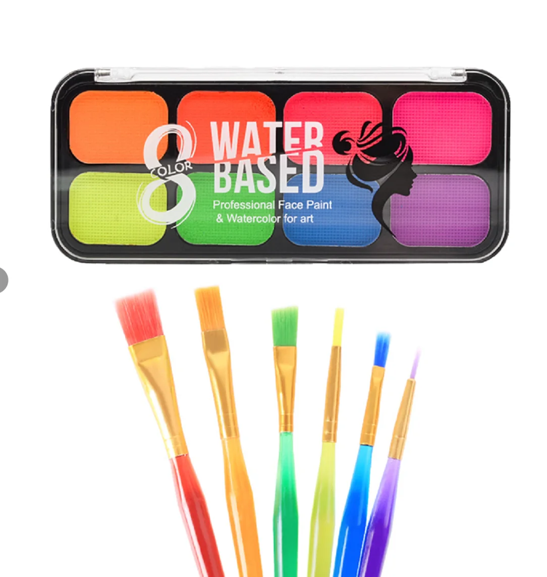 

Colorful Face Painting Body Makeup Non Toxic Safe Water Paint palette With Brush Christmas Halloween Party Tools wholesale