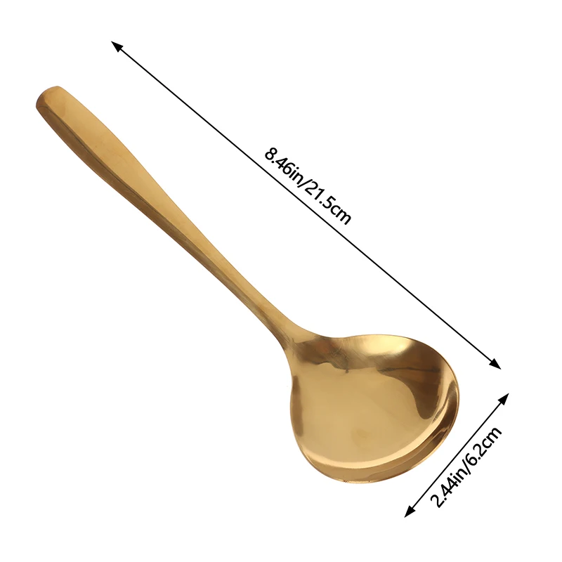 Корейская утолщенная ложка для супа из нержавеющей стали большая с длинной