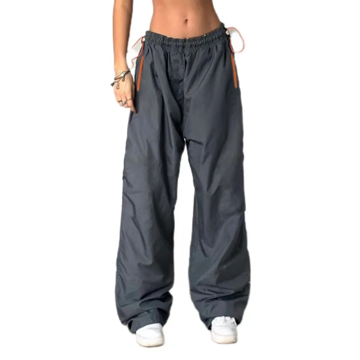 

High Waisted Trousers Summer Y2k Pants Drawstring Baggy Wide Leg Pants Women Korean Style Aesthetic Clothing Chute Pants Sport