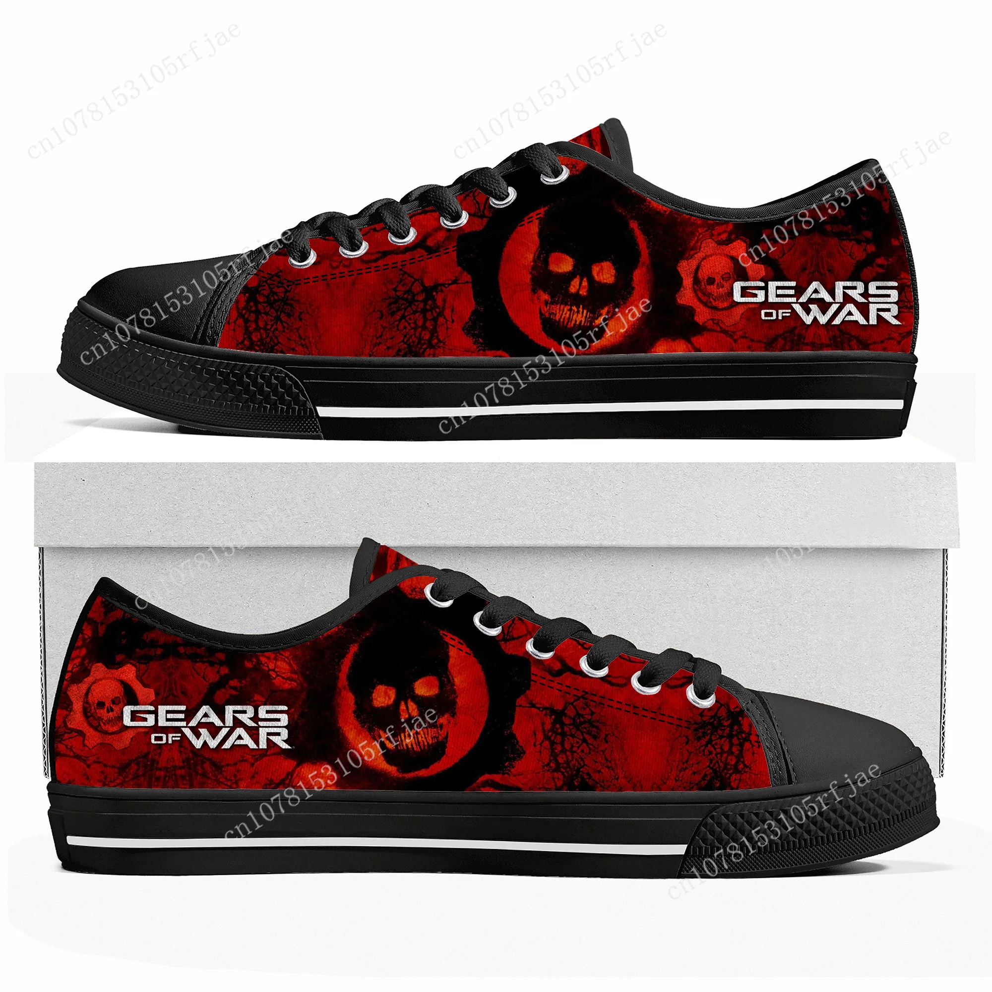 

Gears of War Low Top Sneakers Hot Cartoon Game Womens Mens Teenager High Quality Shoes Casual Fashion Tailor Made Canvas Sneaker