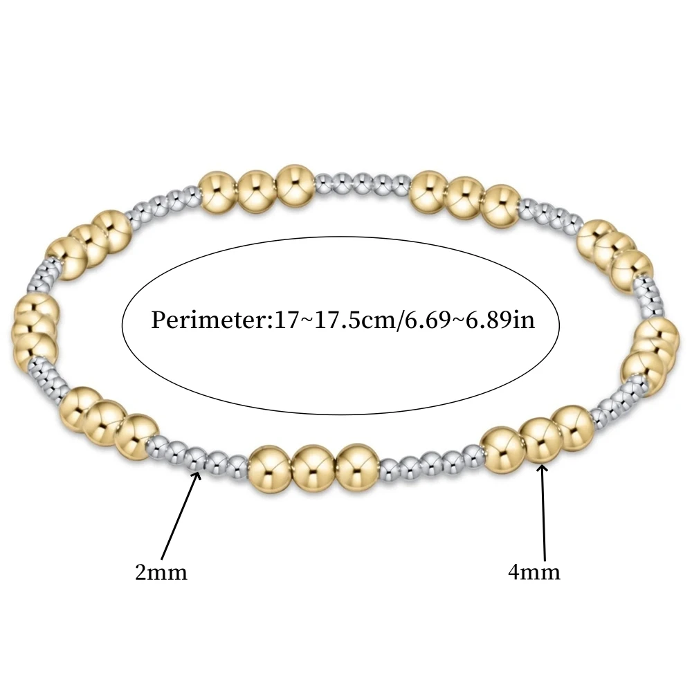 Vlen позолоченный и серебряный браслет из бисера штабелируемые смешанные