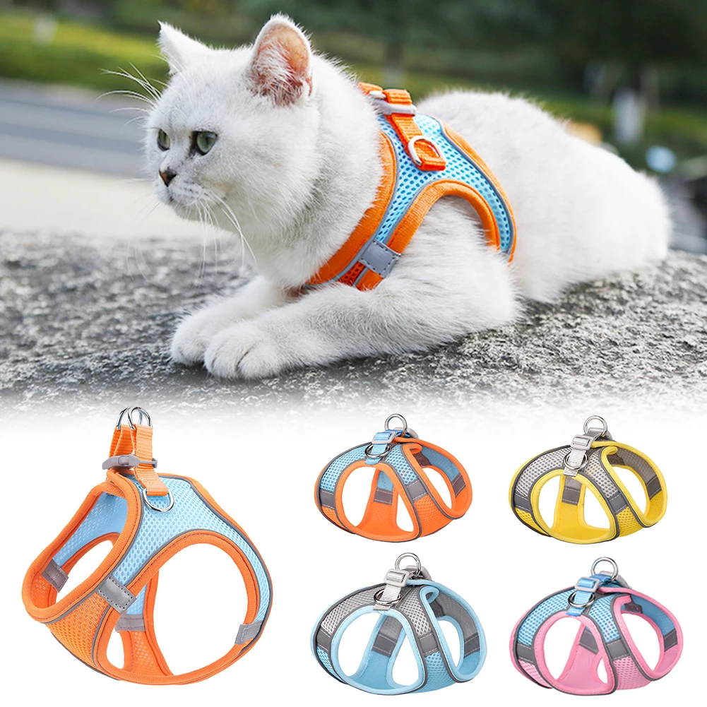 

XXS-L 1.5M Nylon Safety Mesh Chest Strap Leash Suitable for Small Medium Large Dogs Breathable Pet Harness Hand Leash Cat