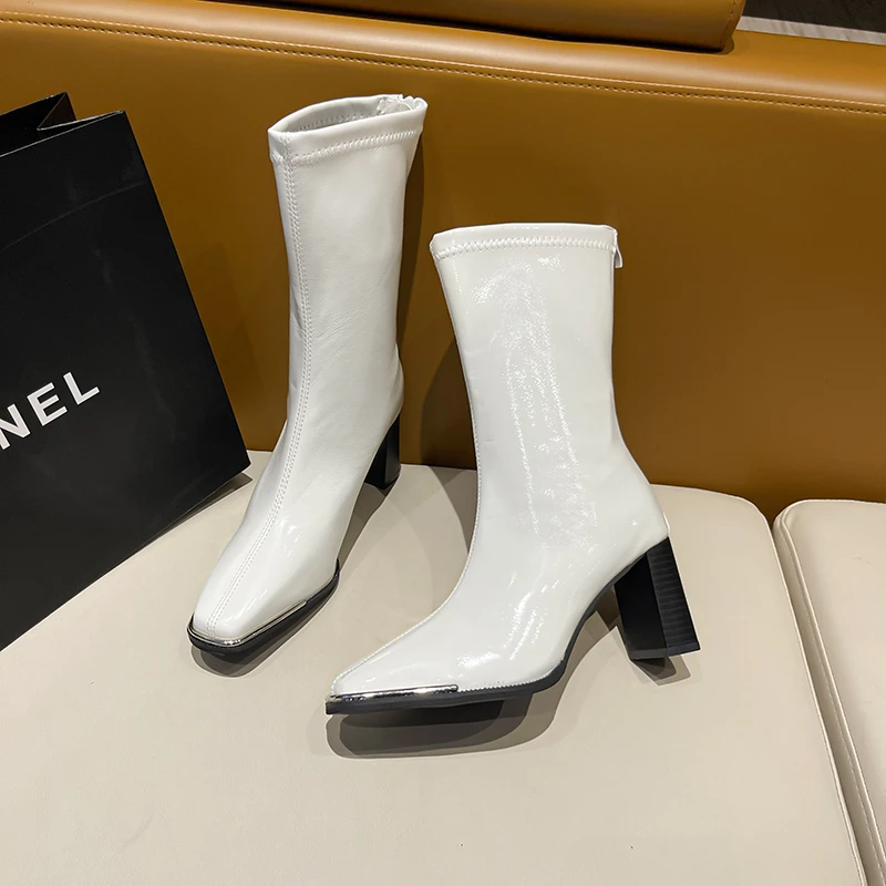 

Sexy Ankle Boots for Women High Heels Boots Ladies Autumn Winter Short Boots Party Shoes Woman Bottines Femme Black Beige Wild