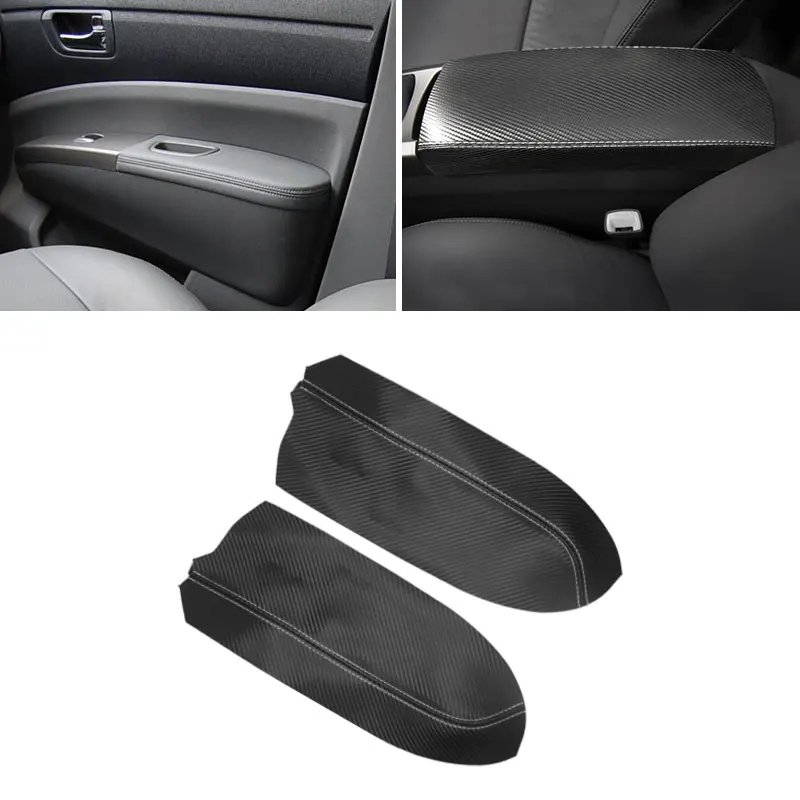 

Carbon Texture Leather Armrest Cover For Toyota Prius 2004 2005 2006 2007 2008 2009 2pcs Front Door Armrest Panel Cover Trim
