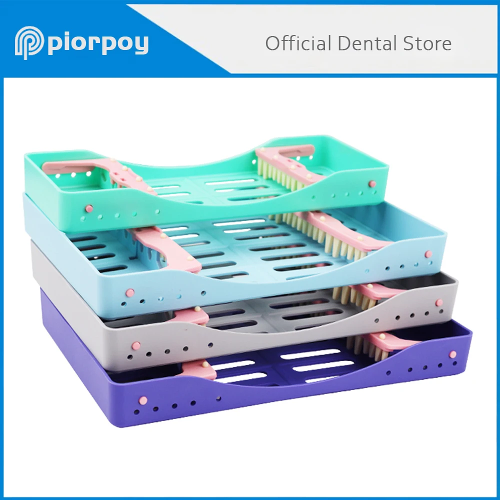 

PIORPOY Plastic Dental Disinfection Box Dentistry Organizers Instruments Cassettes Rack Autoclave Odontologia Sterilizer Case