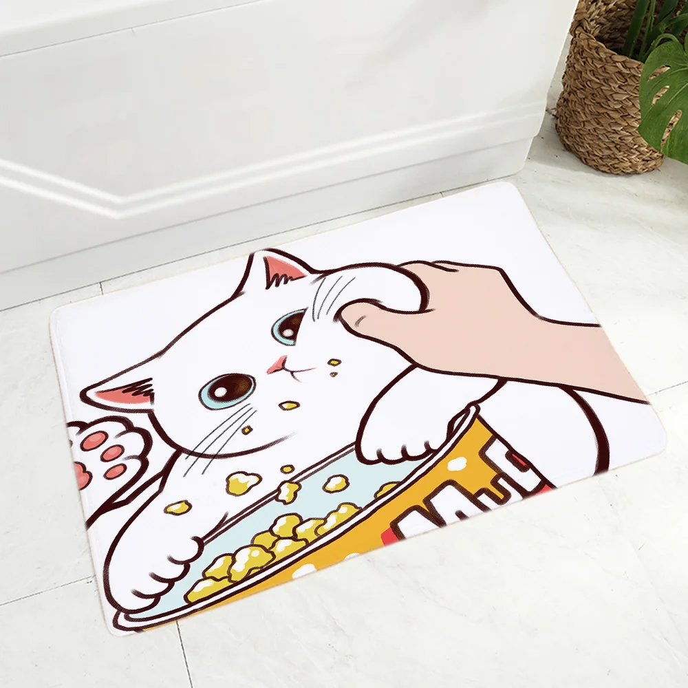 

Rug Washable Mat Anti Slip Bathroom Modern Bedroom Carpet For Home And Comfort Cartoon Cute Cat Lounge Rug Bath Mats Parlor Mat