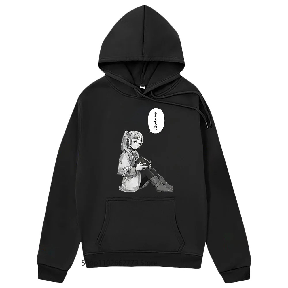 

Sousou No Frieren Hoodies Men Kawaii Character Girl Print Sweatshirt with Hooded Vintage Tops Kpop Clothes Women Winter Pullover