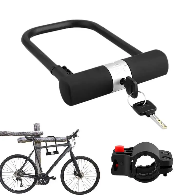 

Велосипедный U-образный замок с ключом, U-образный охранный замок для горного велосипеда, защита от любой погоды, велосипедные принадлежности для дверей, складные велосипеды, дорожные