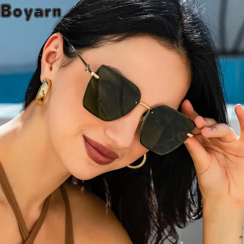 

Boyarn New Fashion Cat's Eye Large Frame Sunglasses Steampunk Fashion Women's Metal Sunglasses Net Red Sunglasses