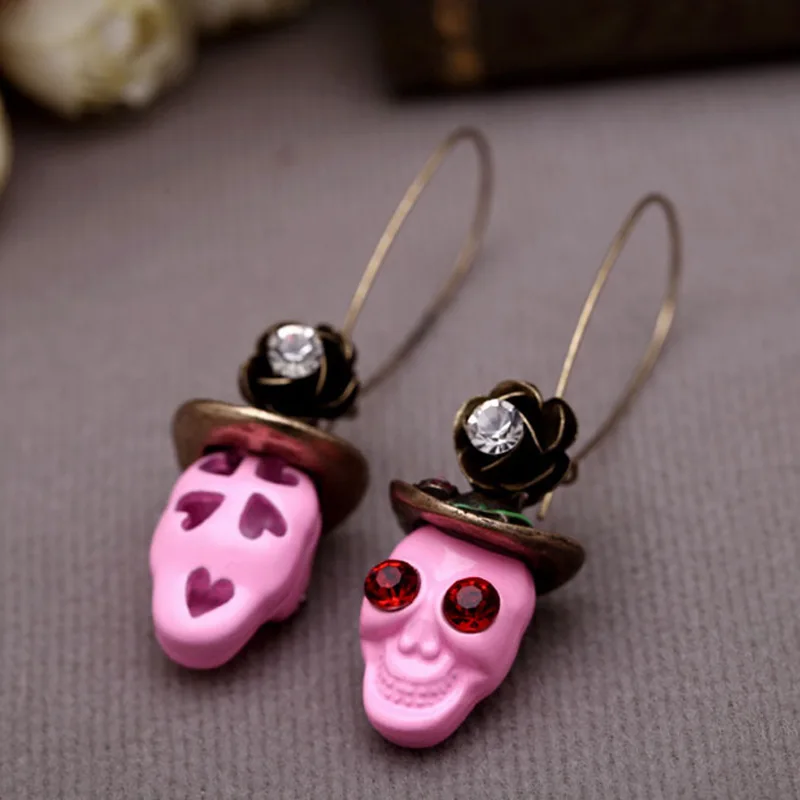 

Europe and The United States Personality Skull Earrings Hip-hop Punk Halloween Earrings Exaggerated Trend Ear Jewelry Wholesale