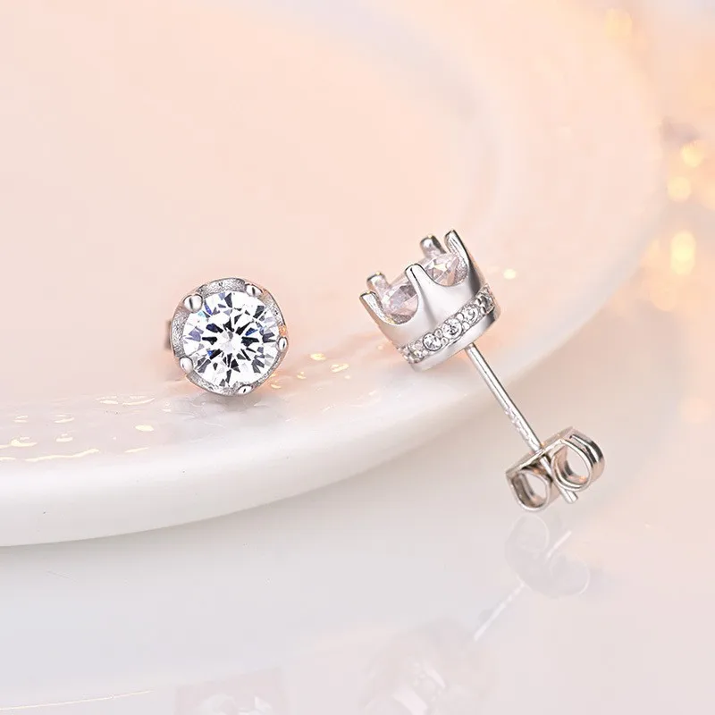 

Fanualoli s925 Silver Diamond Earrings white purple diamond 2022 earring Fine Jewelry Wedding Party Birthday Gift