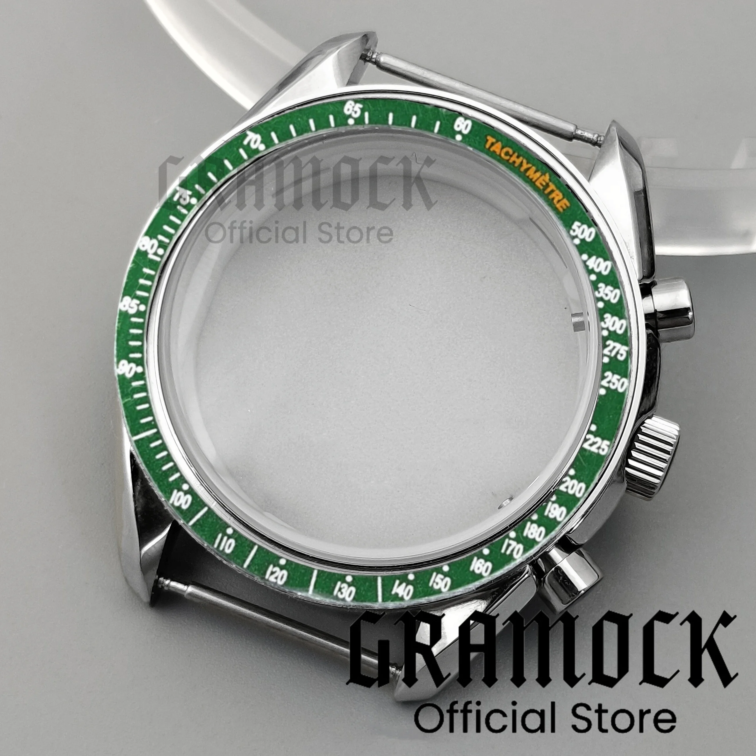 Стеклянный корпус Gramock 40 мм с покрытием из стали 316L, желтый, серый, черный, красный, аксессуары для часов, подходят для VK63 VK64 VK67 VK68, кварцевый механизм (art.: 3920ce1ca87f1) - 3920ce1ca87f1