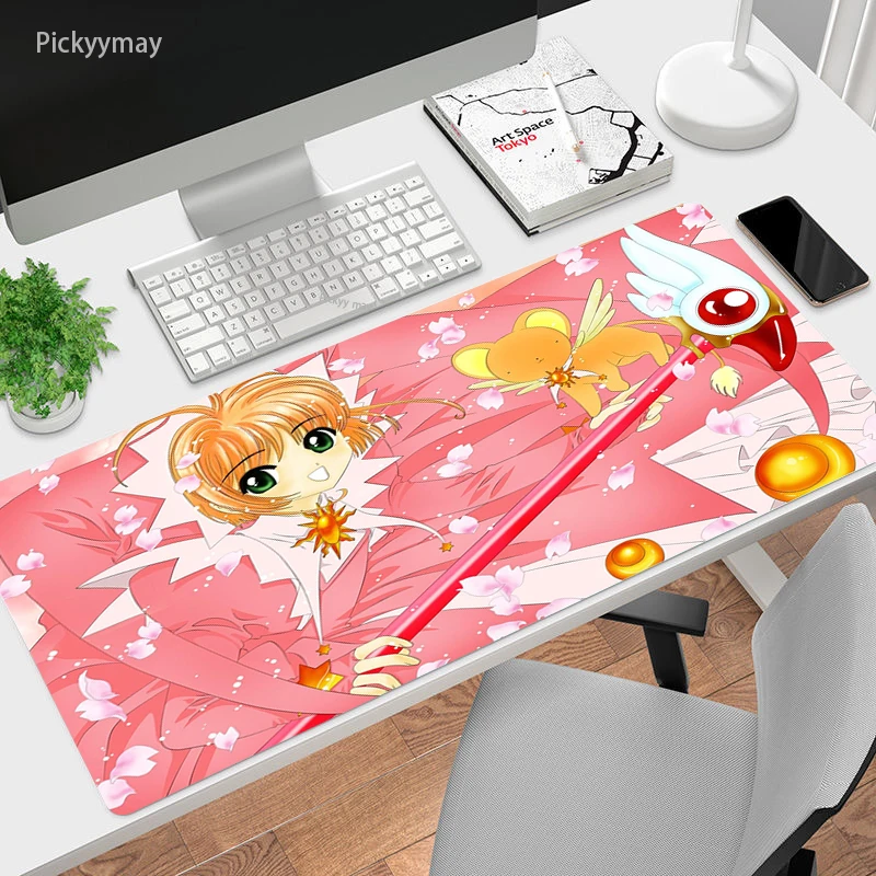 

Anime Cardcaptor Sakura Mouse Pad XXL Mousepad Rubber Non-slip Gaming Mouse Mat Kawaii Girl Locking Edge For PC Desktop Carpet