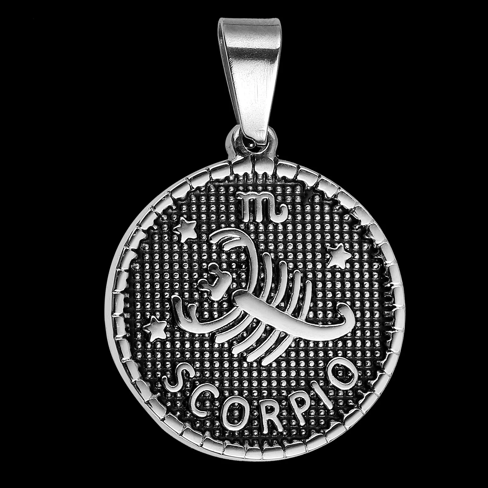 

Fashion Jewelry 12 Constellations Coin Necklace Retro Hip-hop Personality Lovers Round Card Pendant