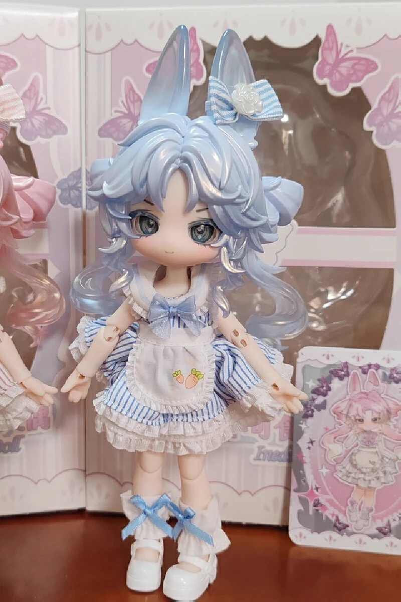 Фото Немедленные куклы 1/12bjd, годовая годовщина, двойной кролик, персик, улун и морская соль, молочная крышка, подвесная карта, кавайные игрушки, подарки №4