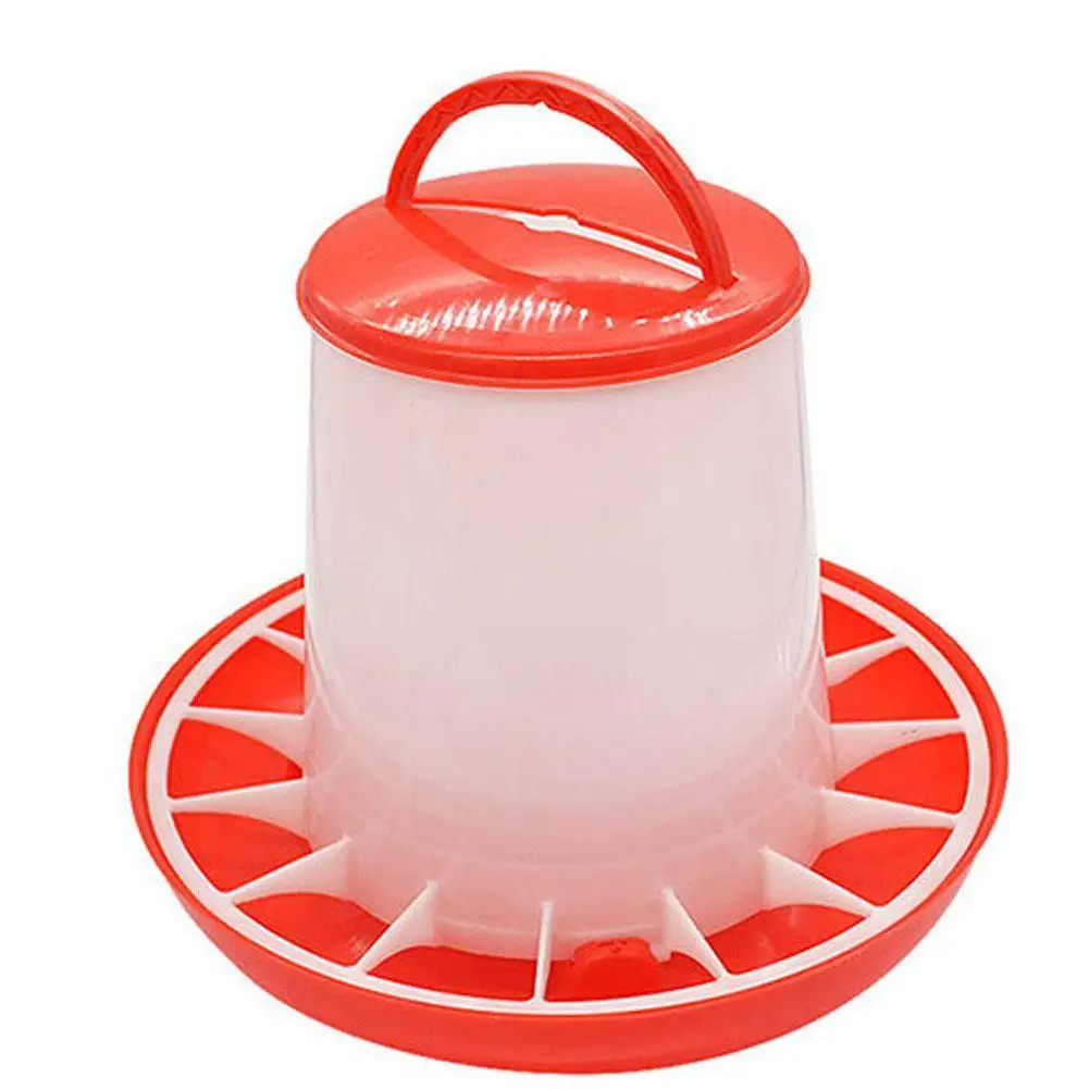 1.5kg Feeder Bucket Tool with Lid Handle for Chicken Hen Poultry Feeding Watering Supplies