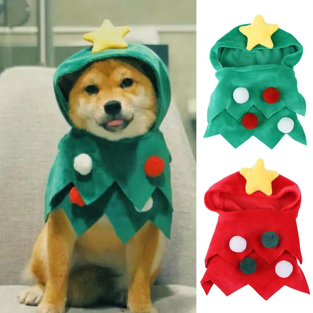 

Pet Dog Christmas Bodysuit Soft Comfortable Creative Christmas Tree Shape Costumes Headgear Props Accessories