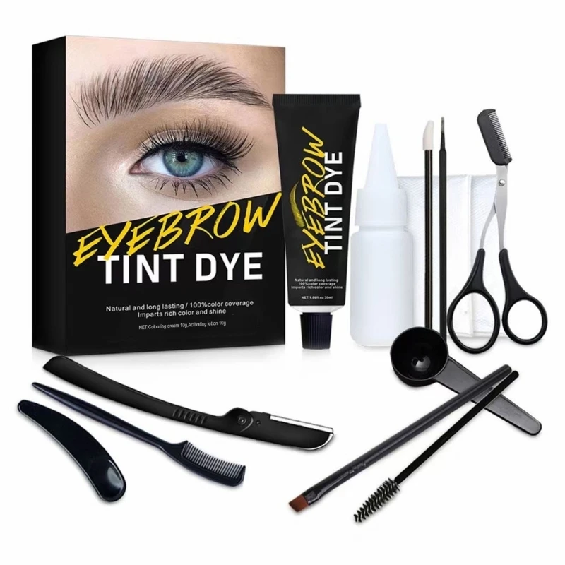 

Eyebrow Color Kit,Professional Eyebrow Tinting Kit Nautal Fuller Thicker Eyebrow