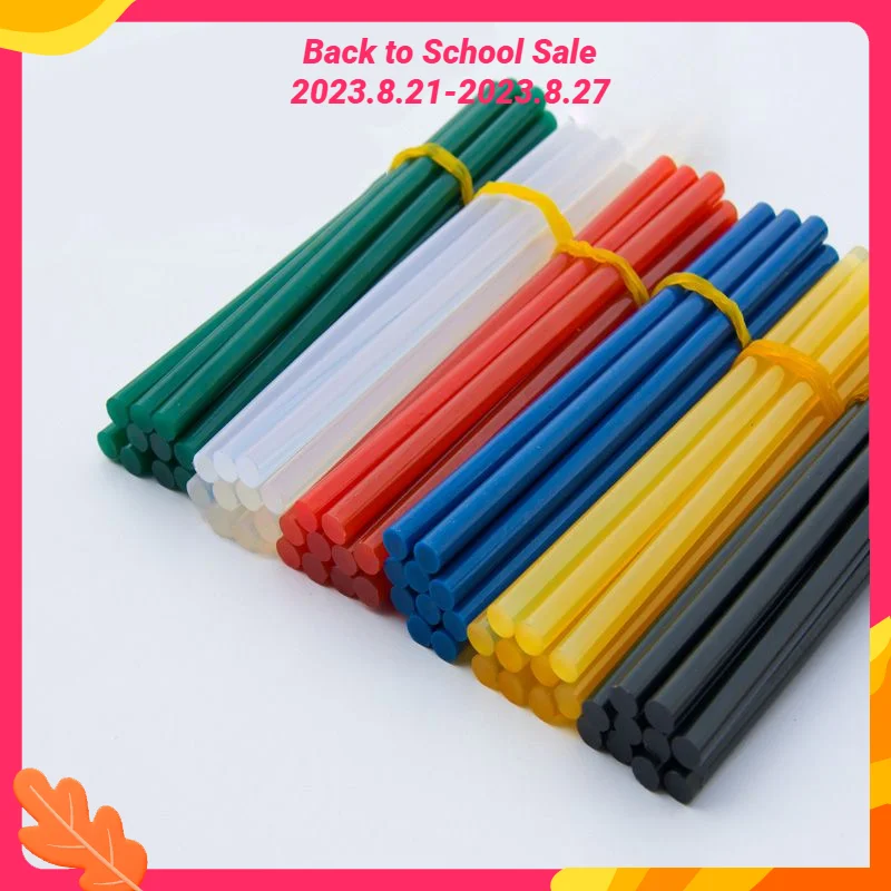 Цветная клеевая палочка 10 шт. 7/11x270 мм (зеленый: 200 мм) клеевая палочка для горячего расплава 7 мм/11 мм Диаметр бытовой DIY промышленный клей-палка