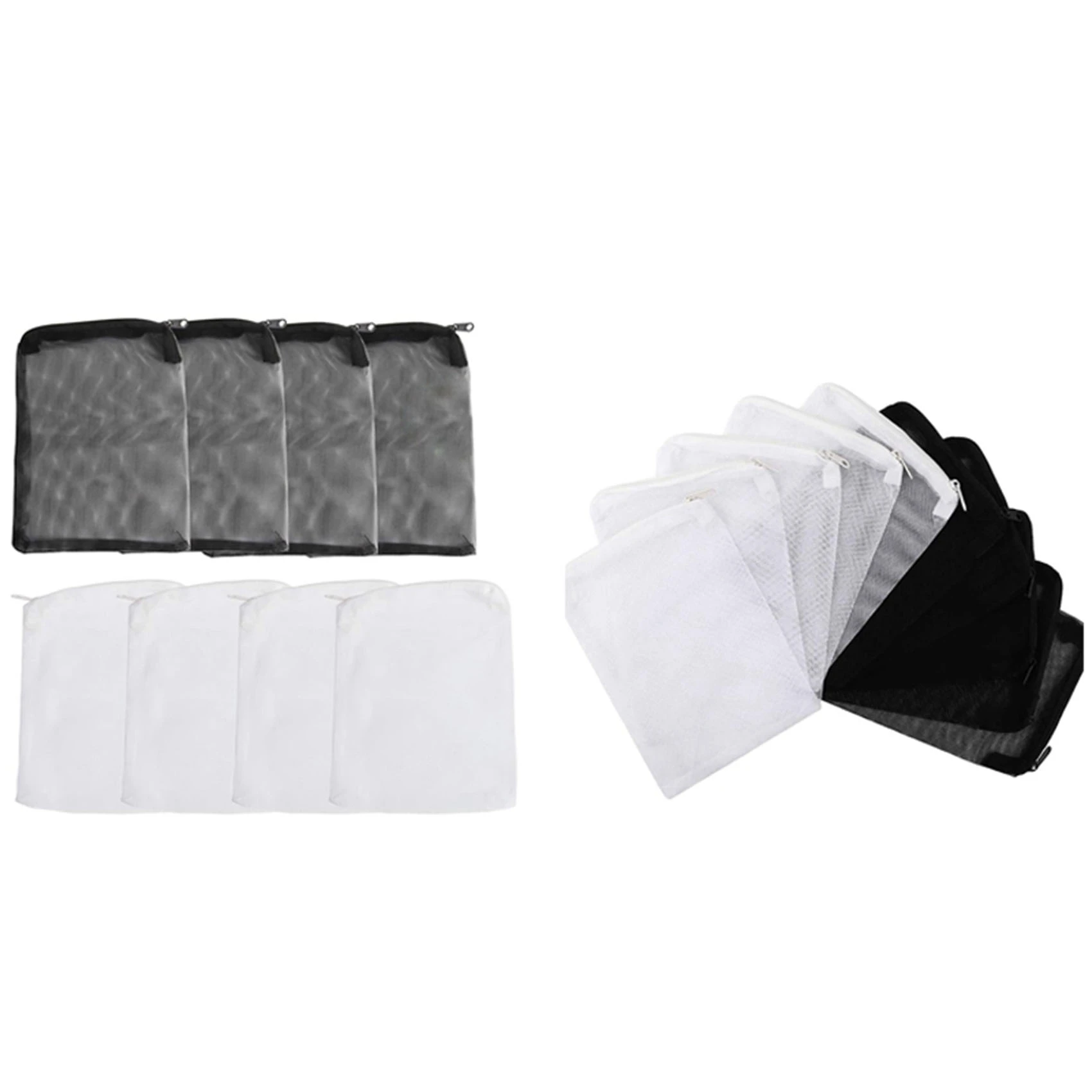 

64 шт., мешочек для фильтров для аквариума, мешочек для фильтров, многоразовый сетчатый мешок для гранулированного углерода Bioball, белый и черный