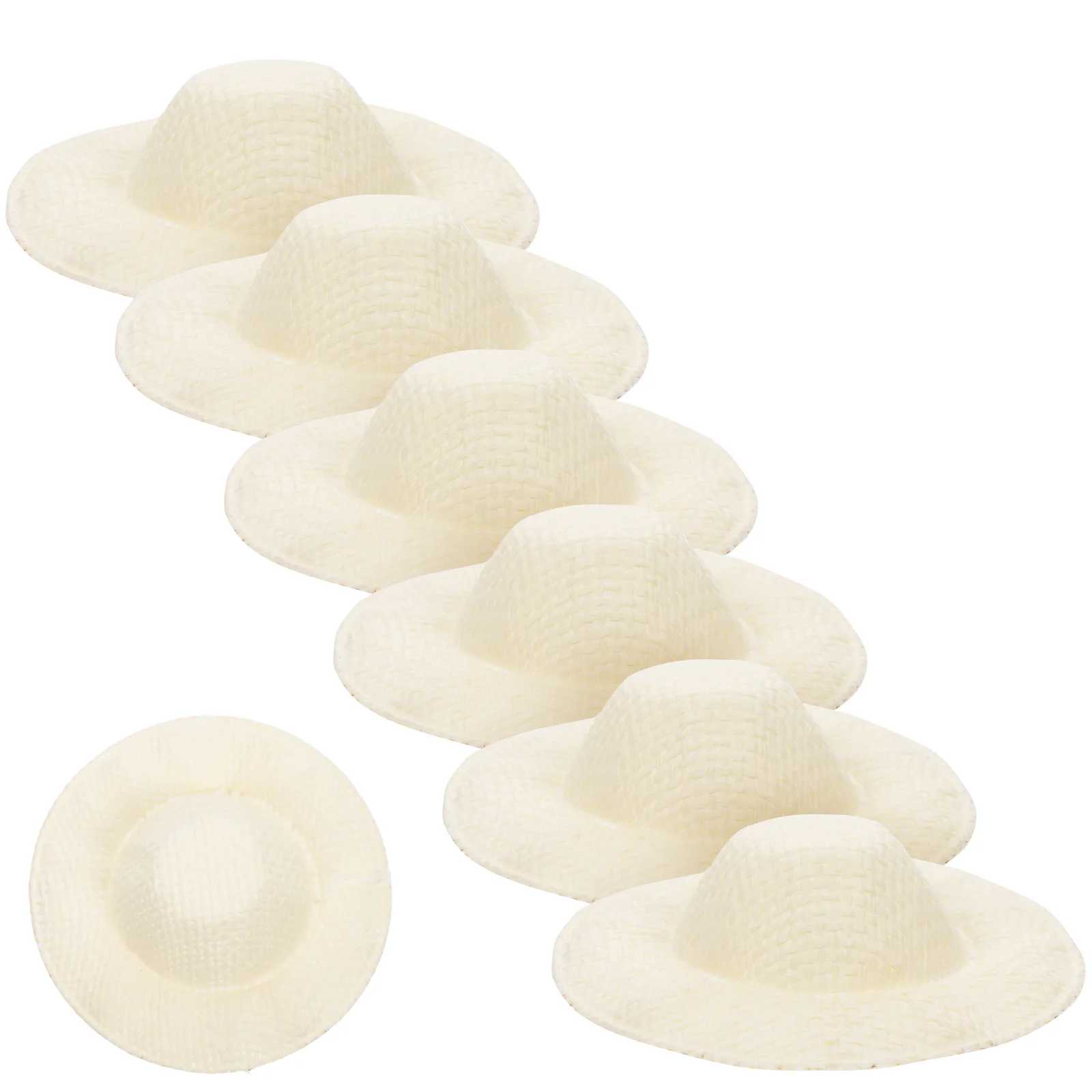 

10 Pcs Mini Hat Mexican Sombrero Miniature Straw Hats Toy Crafts Cloth Woven Tiny Accessories