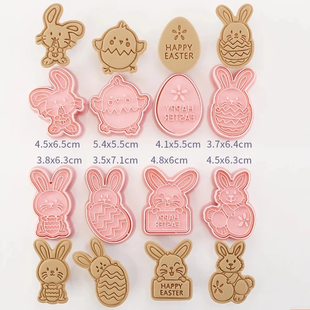 Cookie Cutters Plastic 3D Cute Cartoon Pressable Biscuit Mold 5