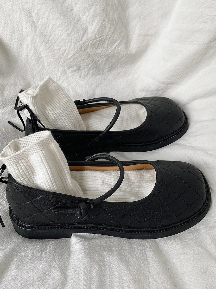 

Korean Shoes Low Heels All-Match Female Footwear Oxfords Women's Soft Square Toe 2022 Retro Dress Summer New Leather Soft Women