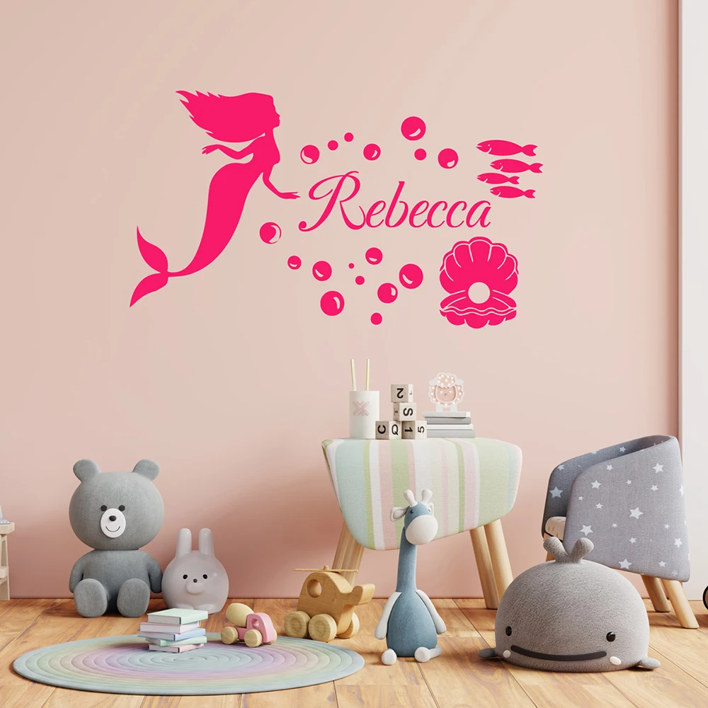 1 шт. новое индивидуальное имя русалки с ракушкой стикер на стену аксессуары для