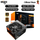 Aigo gp650 fonte Max 850 Вт источник питания 80plus Бронзовый PSU PFC тихий вентилятор ATX 24pin 12 В ПК компьютер игровой ПК блок питания для BTC