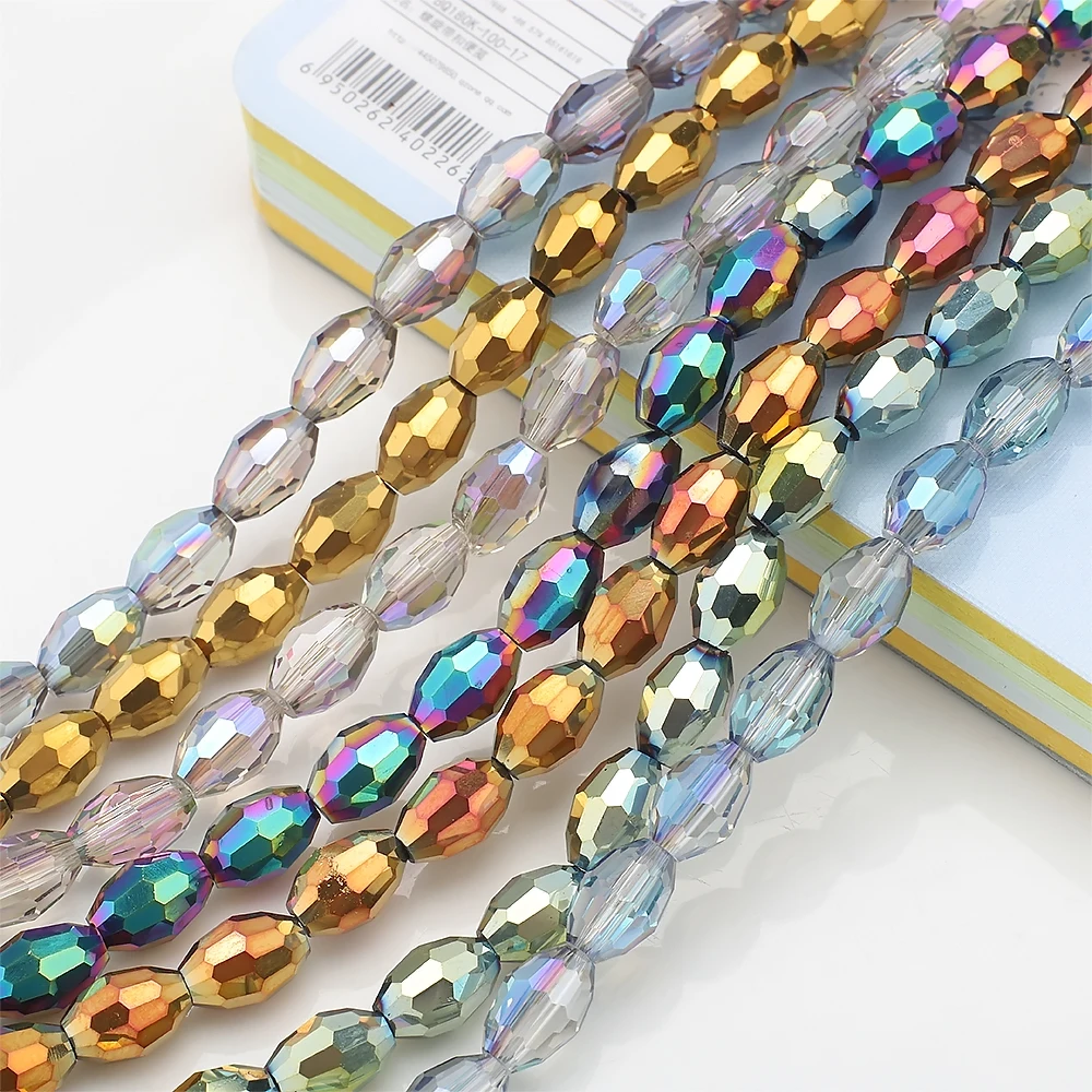 65 шт./партия граненые стеклянные бусины 6 х8 мм